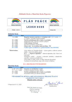 Měsíční plán - leden 2026