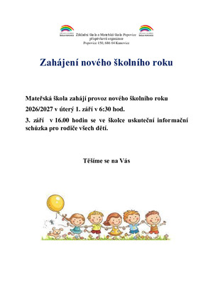 Zahájení nového školního roku