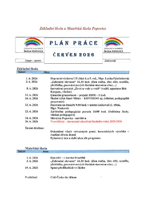 Měsíční plán - červen 2026