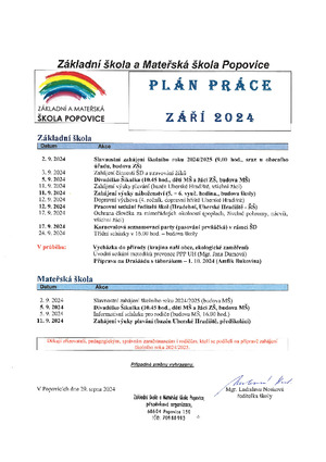 Měsíční plán - září 2024