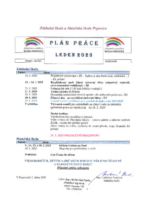 Měsíční plán - leden 2025