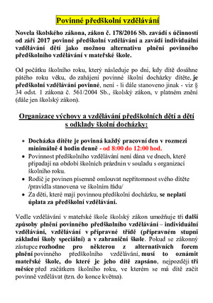 Povinné předškolní vzdělávání
